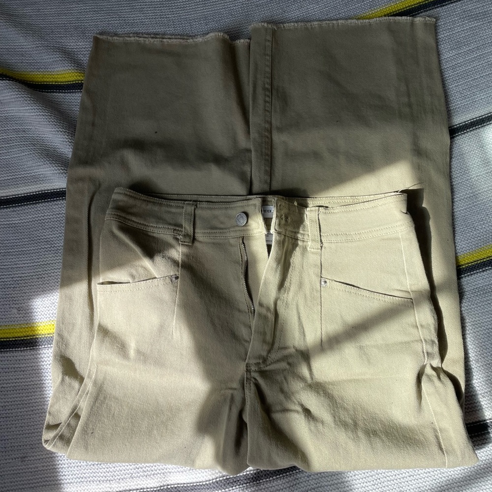 Green frayed pants